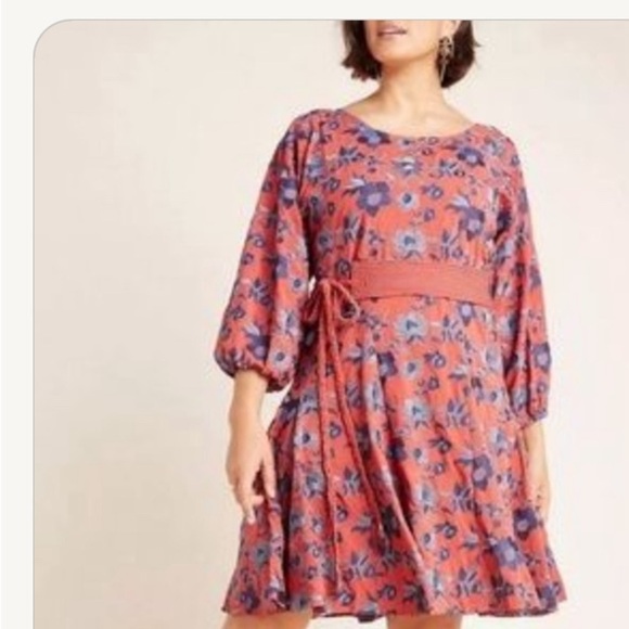 Anthropologie Dresses & Skirts - Anthropologie Floral Long Sleeve Juniper Embroidered Swing Dress Size Sm…